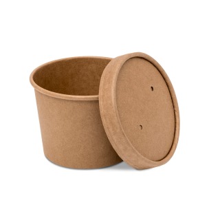 Kraft Paper Soup Cup+Lid (227ml/8oz) (x250)