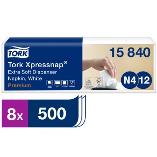 Tork Xpressnap® Extra Soft Leaf Design White Napkin (x500)