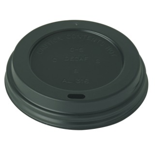 12/16oz (Black) Domed Sip Thru Coffee Cup Lid (x1000)