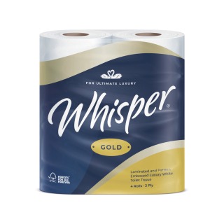 Whisper Gold 3ply Luxury Toilet Roll (10x4)