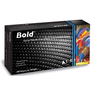 Nitrile P/F BOLD Black Large (box 100)