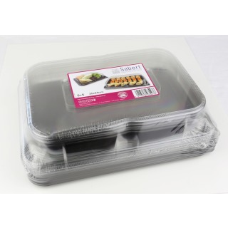 Combi rPET rectangular platters Large Base and Lid  (x15)