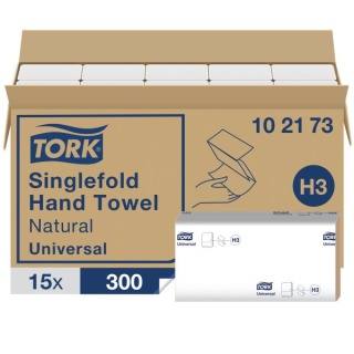 Tork Singlefold Paper Hand Towels Natural H3 (15x300)